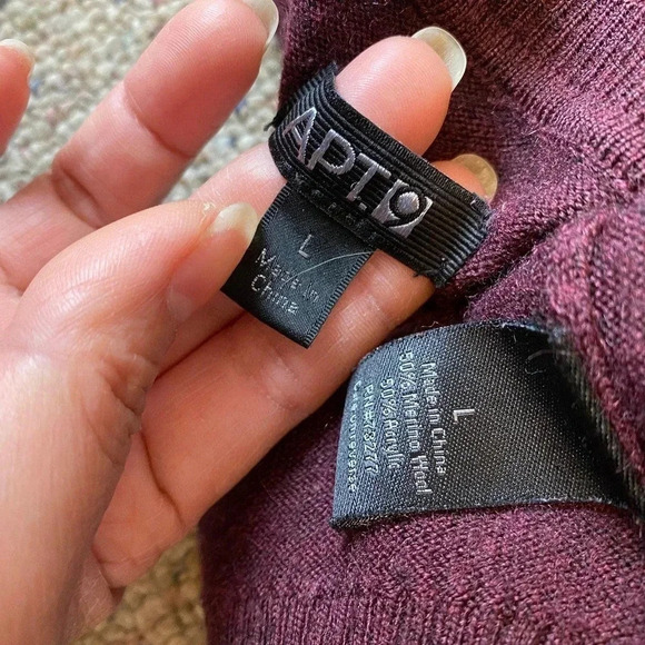 Apt.9 Merino Wool Blend Soft Comfortable Cozy Pullover Sweater Unisex Adult Sz L - Picture 4 of 5